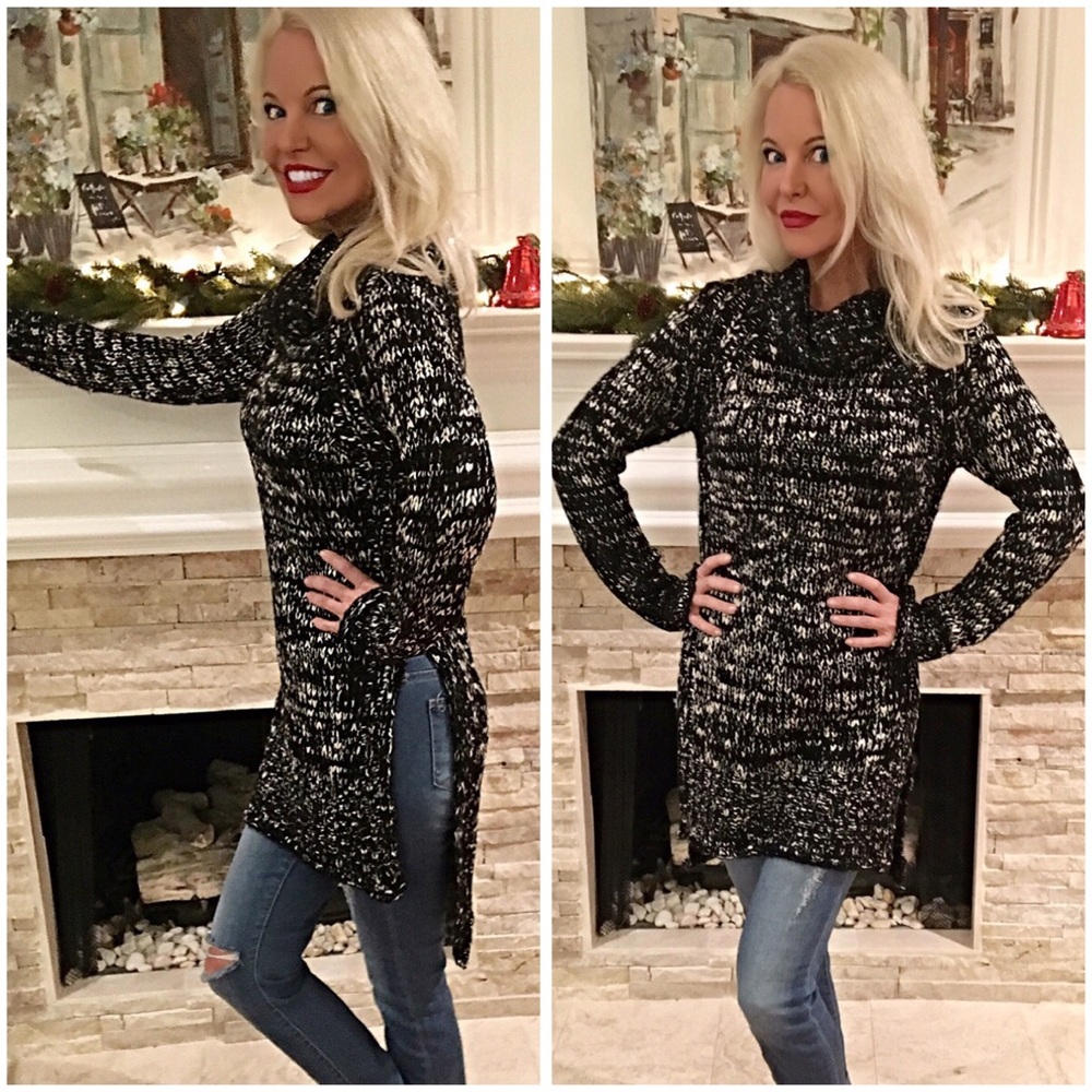 Amazing marled cozy side slit sweater!!